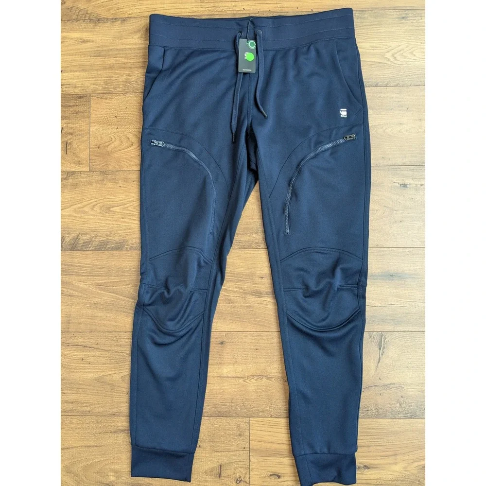 NWT $150 G-Star‎ Raw Mens Air Defence Zip 3D Slim Sweat Pants Navy